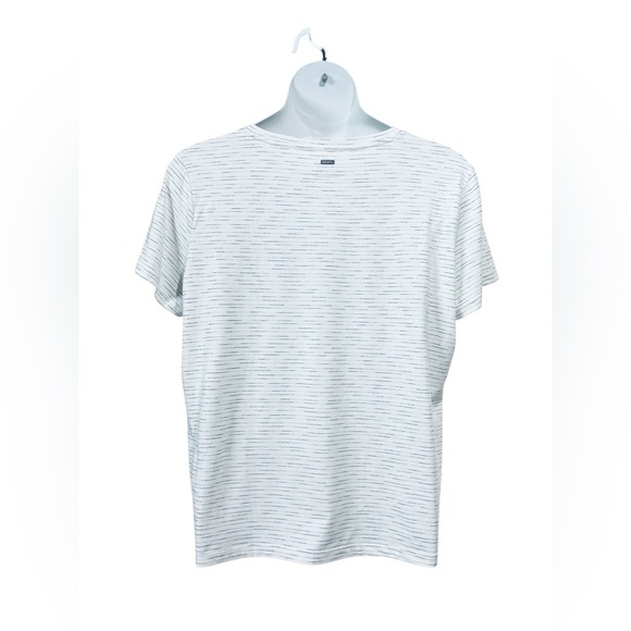 Mondetta, Plus Size Performance Tee, White With Subtle Stripes, Size XXL - Picture 6 of 9